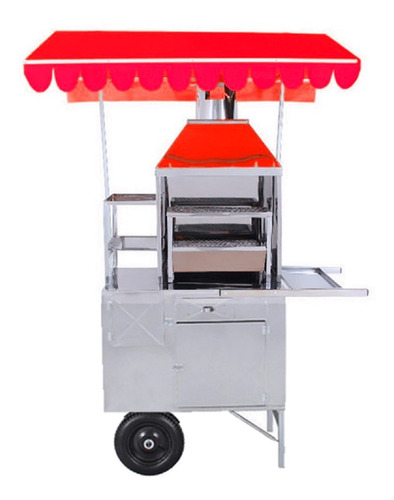 Carrinho Churrasco Churrasquinho 50cm Inox Com Caixa Térmica