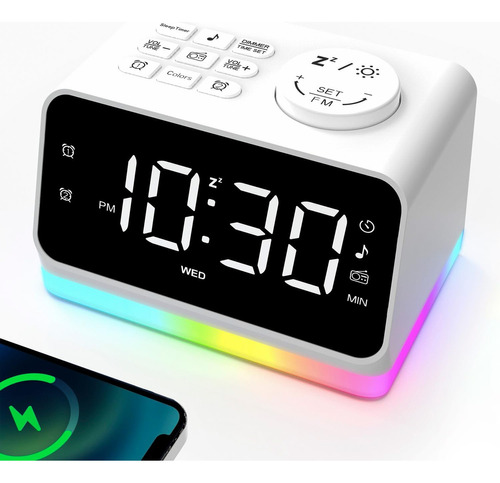 Afexoa Reloj Despertador Para Dormitorio Con Radio, Reloj Di