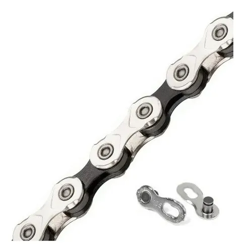 Cadena Kmc X10 Silver Black 10v Compatible Shimano Sram Color Plateado