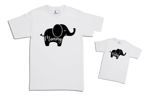 Playera Duo Mommy Baby Diseño Elefante