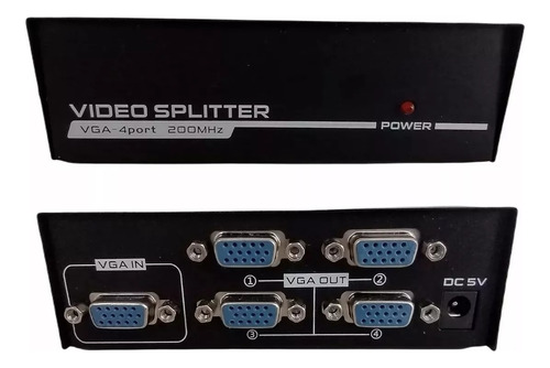 Splitter Vga 200mhz Multiplicador Divisor Video 1x4 Puertos