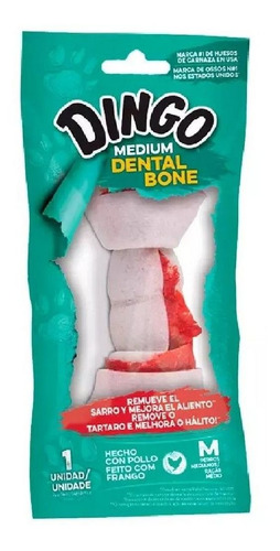 Osso P/ Cães Dental Bone Medium Sabor Frango 65g Dingo Full