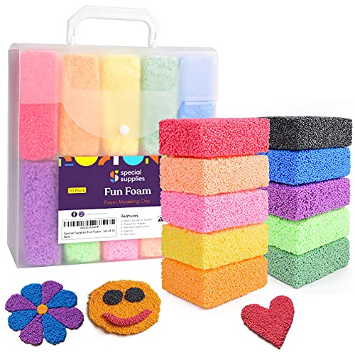 Fun Foam Modeling Foam Beads Play Kit 10 Bloques Arcill...