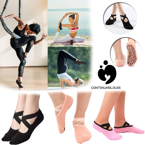 Calcetines Yoga Socks Mary Jane Crossover. Calcetas Para Pilates. Super Promo