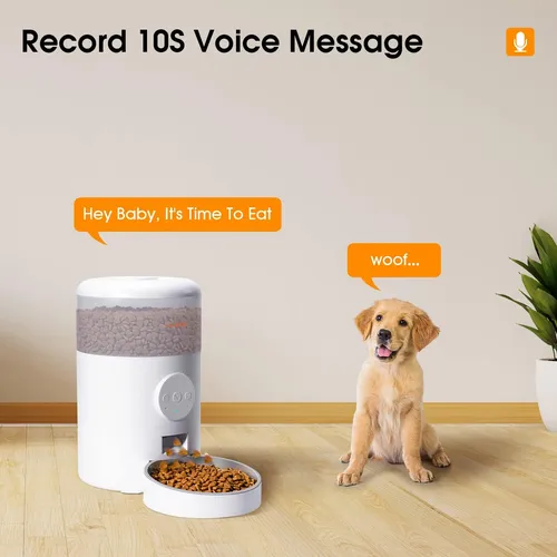 Wopet Automatic Cat Feeder, 4l Wifi Pet Food Dispenser For C White