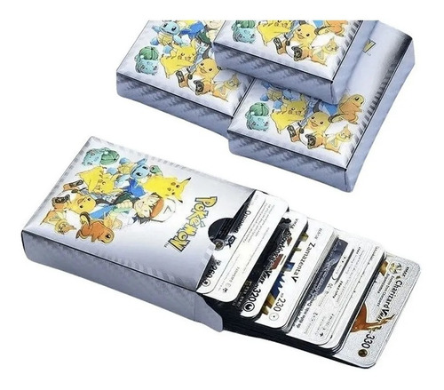 Caja De 54 Cartas Pokemon Negras - Doradas - Plateadas