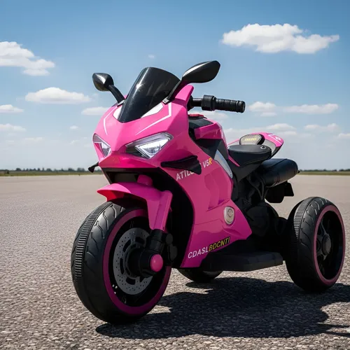 Moto Infantil Elétrica Super Moto 3 Rodas Som Luz Frente Ré Cor Rosa