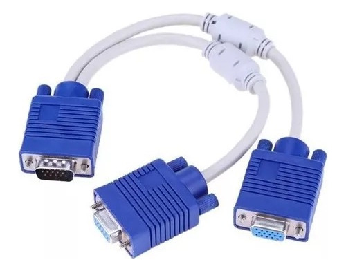 Cable Splitter Multiplicador Vga 1 Macho A 2 Hembras Pc Mdj