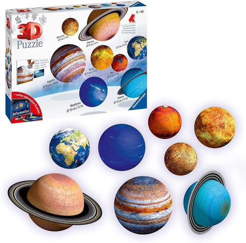 Ravensburger - Puzzle 3d, Sistema Planetario, Edad Recomenda