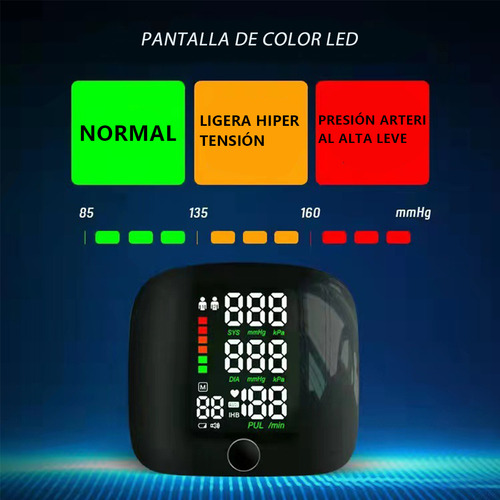 BLUEMOS Digital arm baumanometer, glucometro, pressure meter, baumanometer, blood pressure measuring apparatus Color Negro