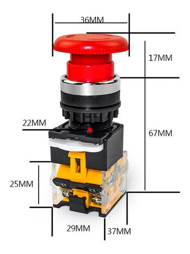 Boton Parada De Emergencia 22mm La38-11zs/stop