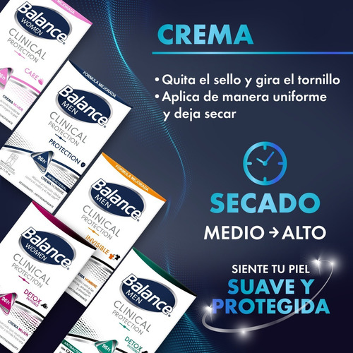 Imagen 4 de 4 de Desodorante Balance Crema Clinical Care Mujer 2 X 50gr