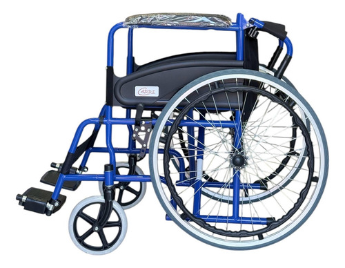 Silla De Ruedas Economica Adulto Plegable Carré Srp-4611 Color Azul