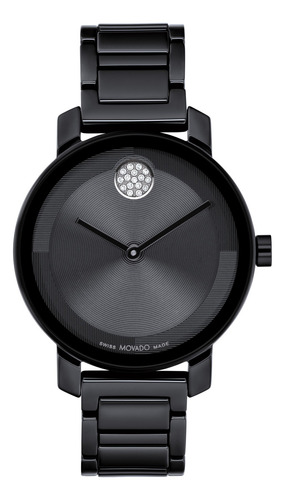 Reloj Movado Mujer Acero Inoxidable Negro Elegante