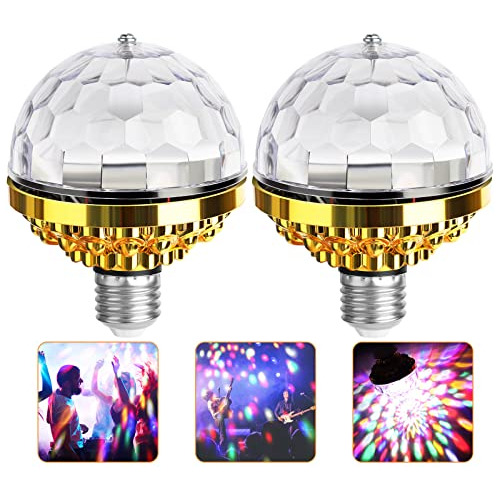 2pcs Colorful Rotating Magic Ball Light,  Disco Party B...