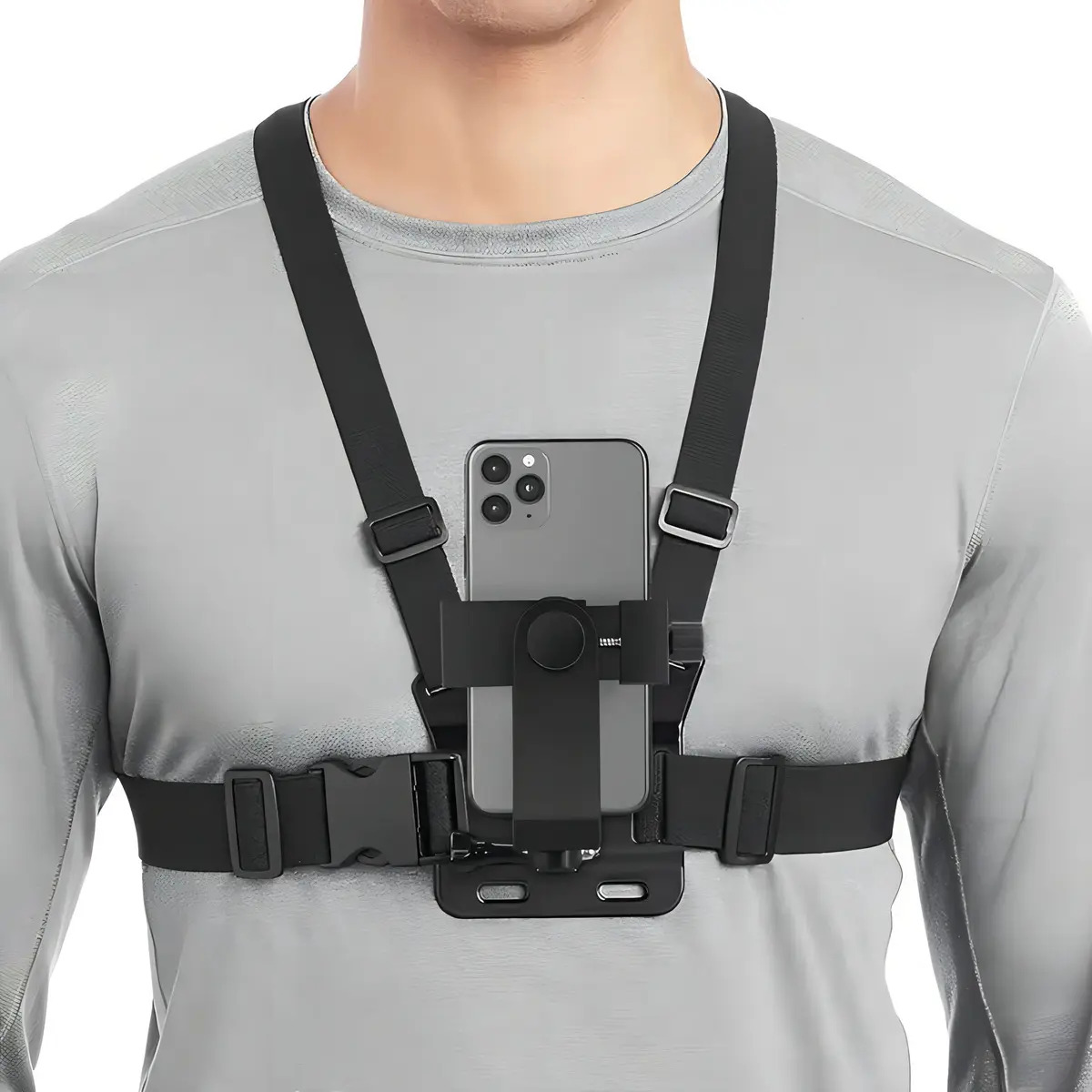 Suporte Peitoral Ajustável para Câmera GoPro e Celular 360° com Cintas