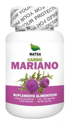 Cardo Mariano 100% Puro (180 Capsulas 500mg), ORGANICO, NATURAL, Para 90  Dias