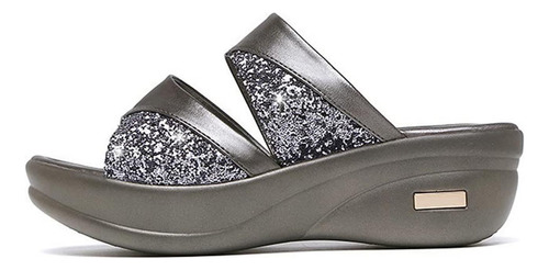 Zapatos Lisos De Verano Con Puntera Abierta Y Plataforma Con