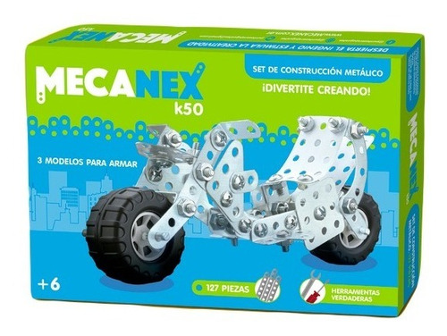 Meknex K50 3 Modelos Para Armar X127 Piezas Tipo Meccano