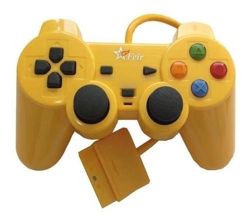 Controle joystick Feir FR-206 amarelo