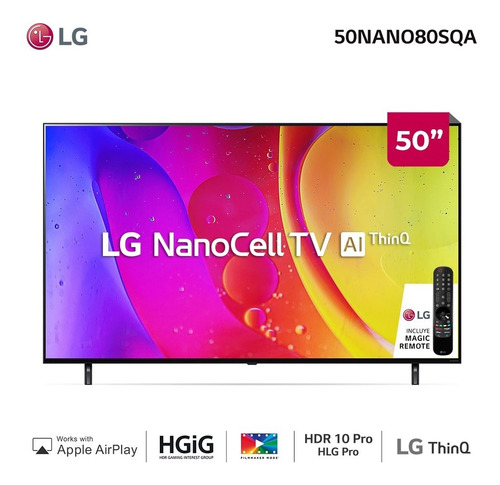 Imagen 1 de 2 de LG Nanocell 4k 50 50nano80sqa Ai Smart Tv