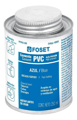 Cemento Azul Para Pvc, Hasta 12 , Bote 500 Ml   42027
