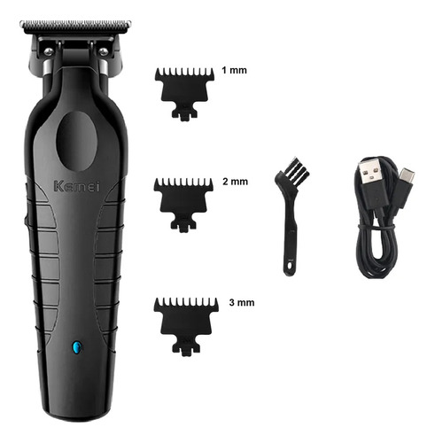 Máquina de barbear sem fio Kemei 2299 Trimmer, cor preta