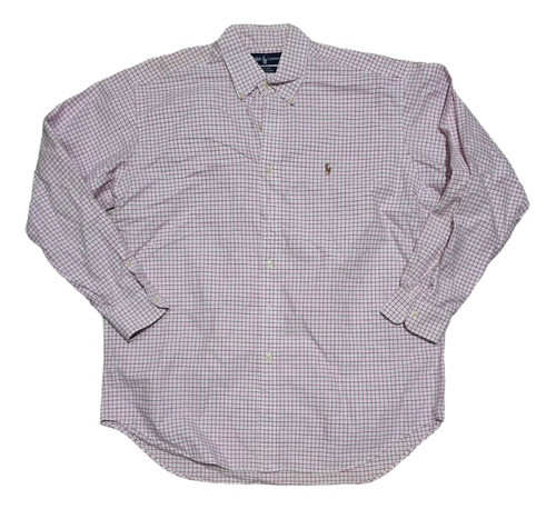 Camisa Ralph Lauren Grande L Cusdro Blanco Y Rosa Blake