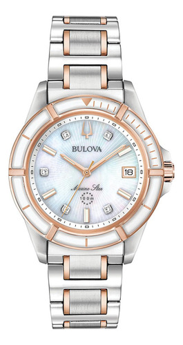 Reloj Bulova Marine Star 98p187 de acero para mujer