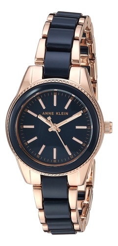 Reloj Anne Klein Para Mujer En Tono Oro Rosa Con Resina Azul