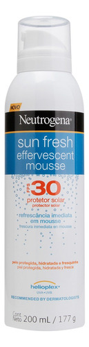 Protetor solar Neutrogena FPS 30 Sun Fresh Mousse Efervescente 1 unidade de 200 mL