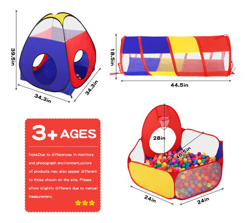 Tienda De Campaña Geerwest 3 En 1 Para Niños Con Piscina De
