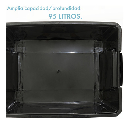 Set X4 Organizadores De Plástico 95l Gardenlife Negro.