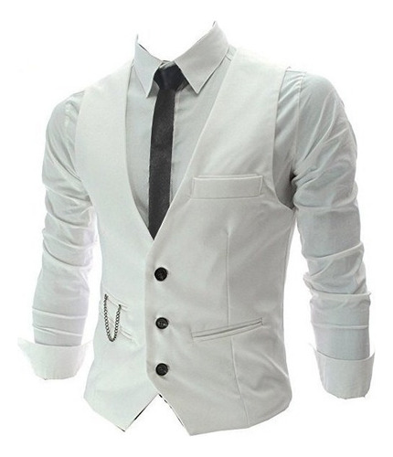 Camisa Tipo Saco Chaleco Slimfit Cadena Elegante, Inform [u]