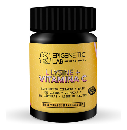 L Lysine + Vitamina C X 60 Capsulas Sin Tacc Epigenetic Lab