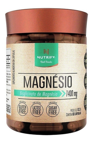 Magnésio Bisglicinato De Magnésio 60 Cápsulas Nutrify