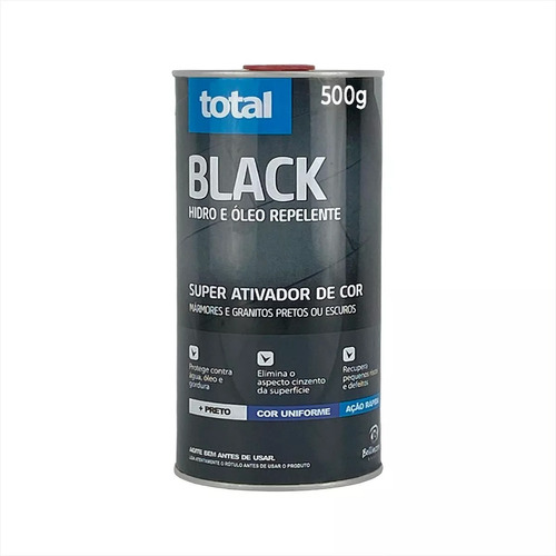 Total Black Protege Ativa Cor Pedras Mármores Preto 500ml 
