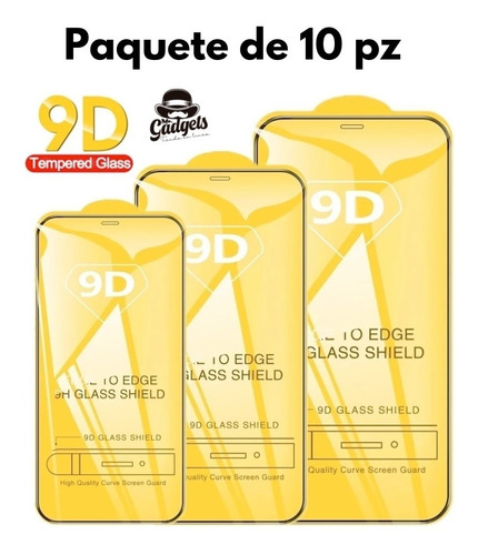 Imagen 2 de 10 de 10pz Cristal Templado 9d Para Todos iPhone Pantalla Completa