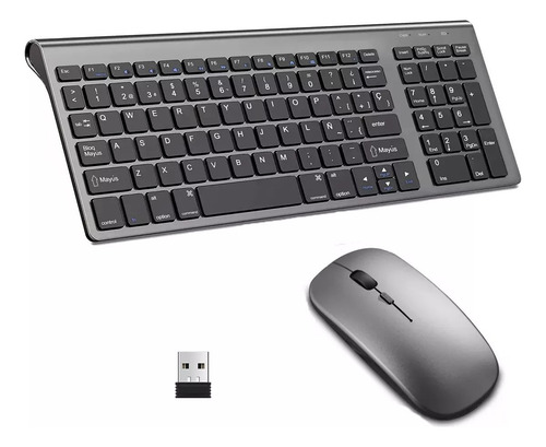 Kit Teclado Y Mouse Compatible Dell Inalámbrico Mouse Gris Teclado Gris
