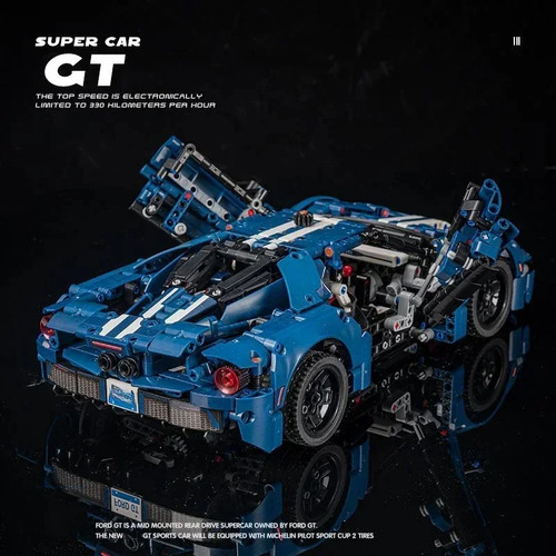 Blocos De Montar Lego Technic Ford Gt Azul 1466 Peças 1466 Fordf Gt