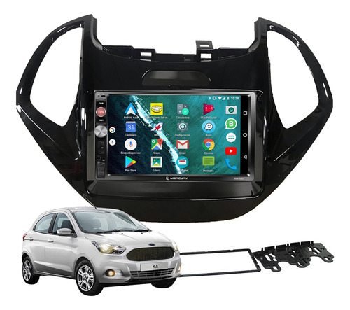 Pantalla Ford Ka 2014 2017 Pulgadas Para Negro Mirror Link 