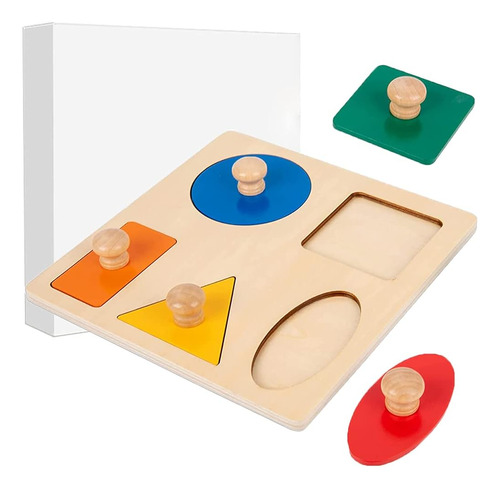 Montessori Multi Shape Wooden Puzzle Toy Baby Toddler First 