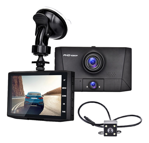 Full 1080p 3 Video Dash Dvr Cámara Dashcam 170