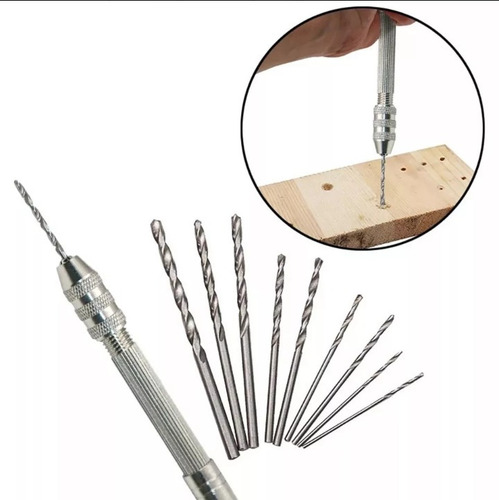 Imagem 2 de 2 de Mini Furadeira De Mão Com Brocas Para Trabalhar Artesanais