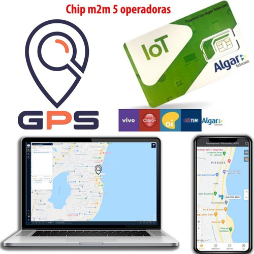 Chip M2m Para Rastreador Bloqueador Mult Operadoras 5 Em 1 !