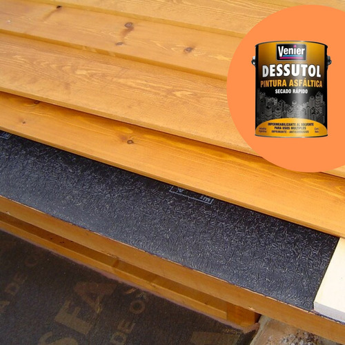Pintura Asfaltica de Secado Rapido Dessutol 8700 x1 Litro Acabado Mate Color Negro