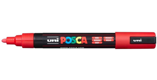 Caneta Posca Pc-5m Vermelha Uni Ball 