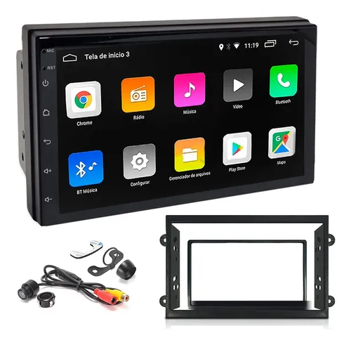 comprar Multimídia Mp5 Android Gps Moldura 7  Camera Onix Prisma Joy