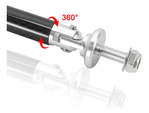 Barra Soporte Parachoques Tomall 2 Piezas 1.77 In Fibra Carb Plateado