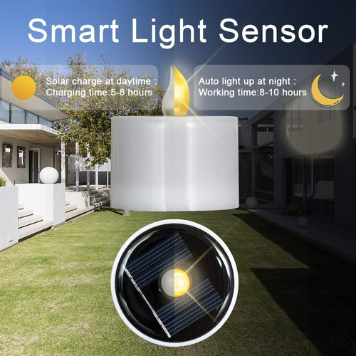 Velas Solares Impermeables Led 2x2 - Iluminación Al Aire Lib